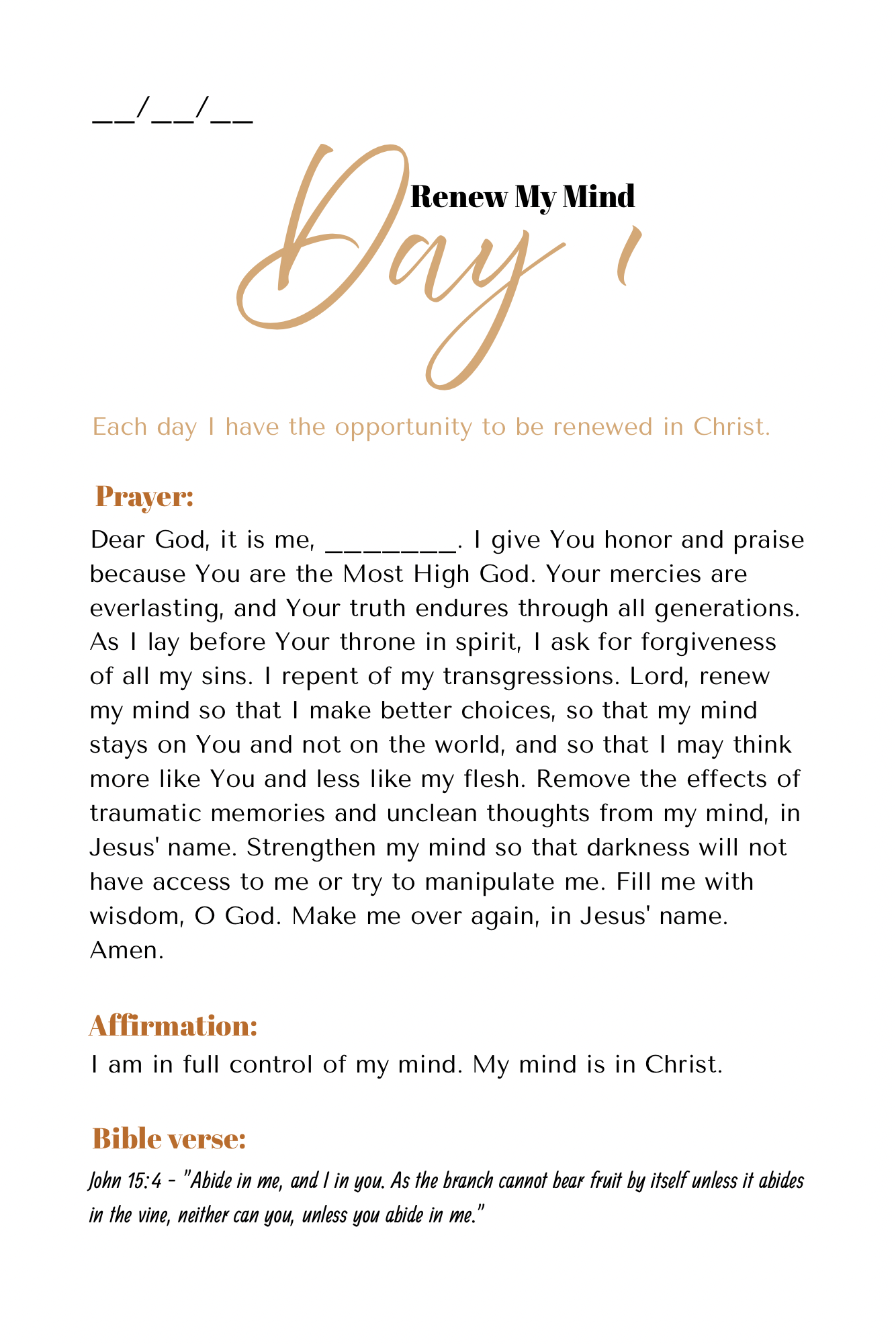 Renew & Restore: A 90 Day Prayer Journal